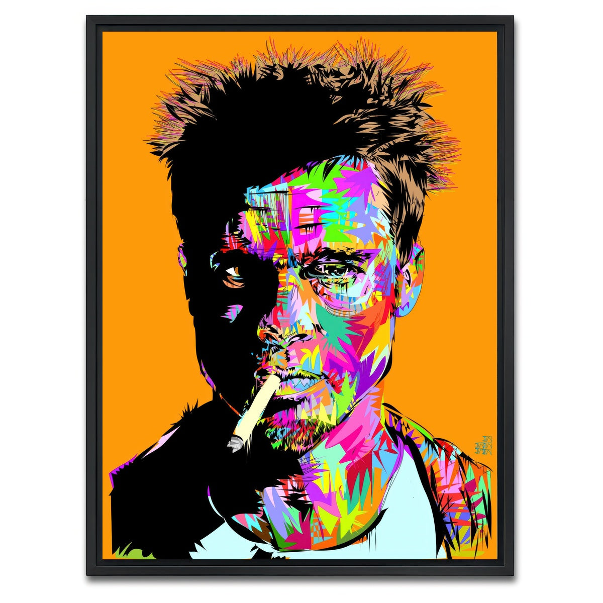AUTO-MOCKUP WHITE | Tyler Durden | 1 Piece | Black Framed Canvas | group=3x4