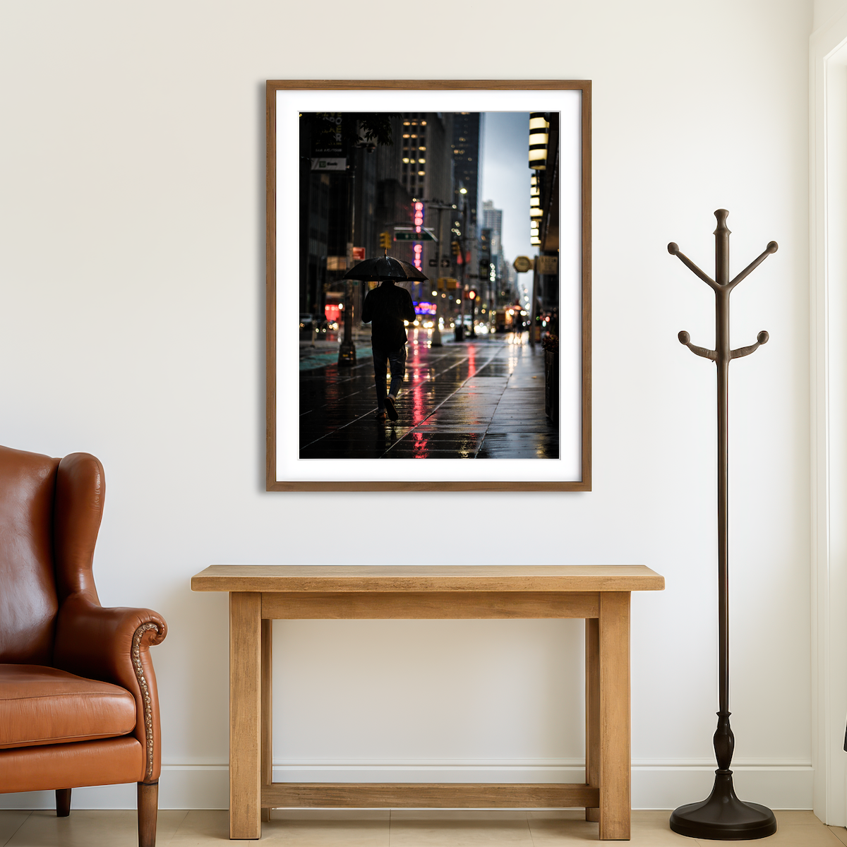 AUTO-MOCKUP ROOM | Umbrella Weather in NYC Wall Art