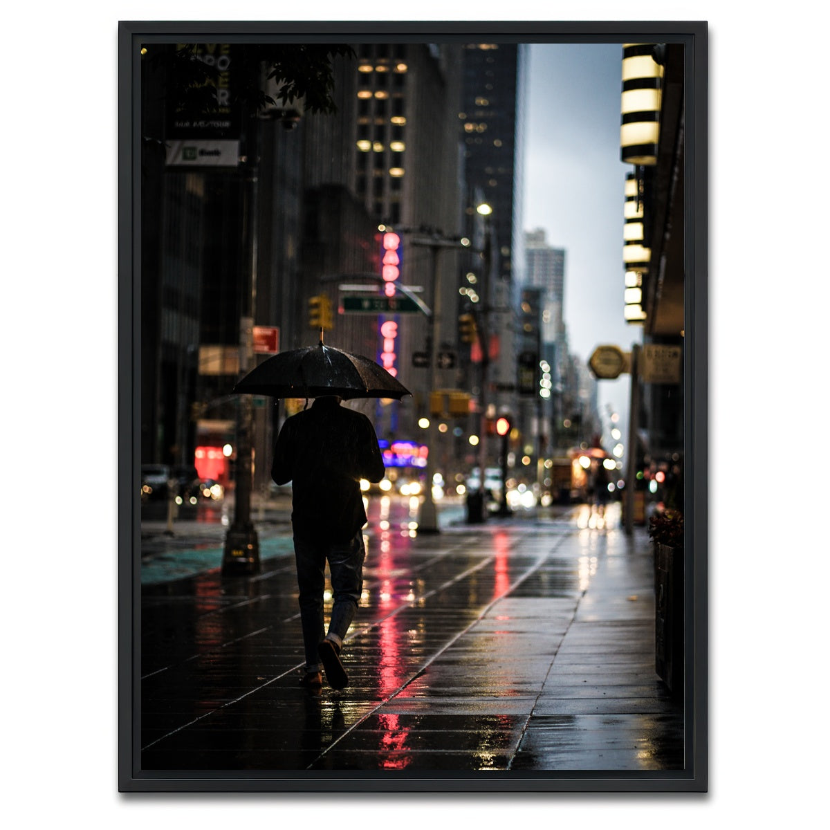 AUTO-MOCKUP WHITE | Umbrella Weather in NYC | 1 Piece | Black Framed Canvas | group=3x4