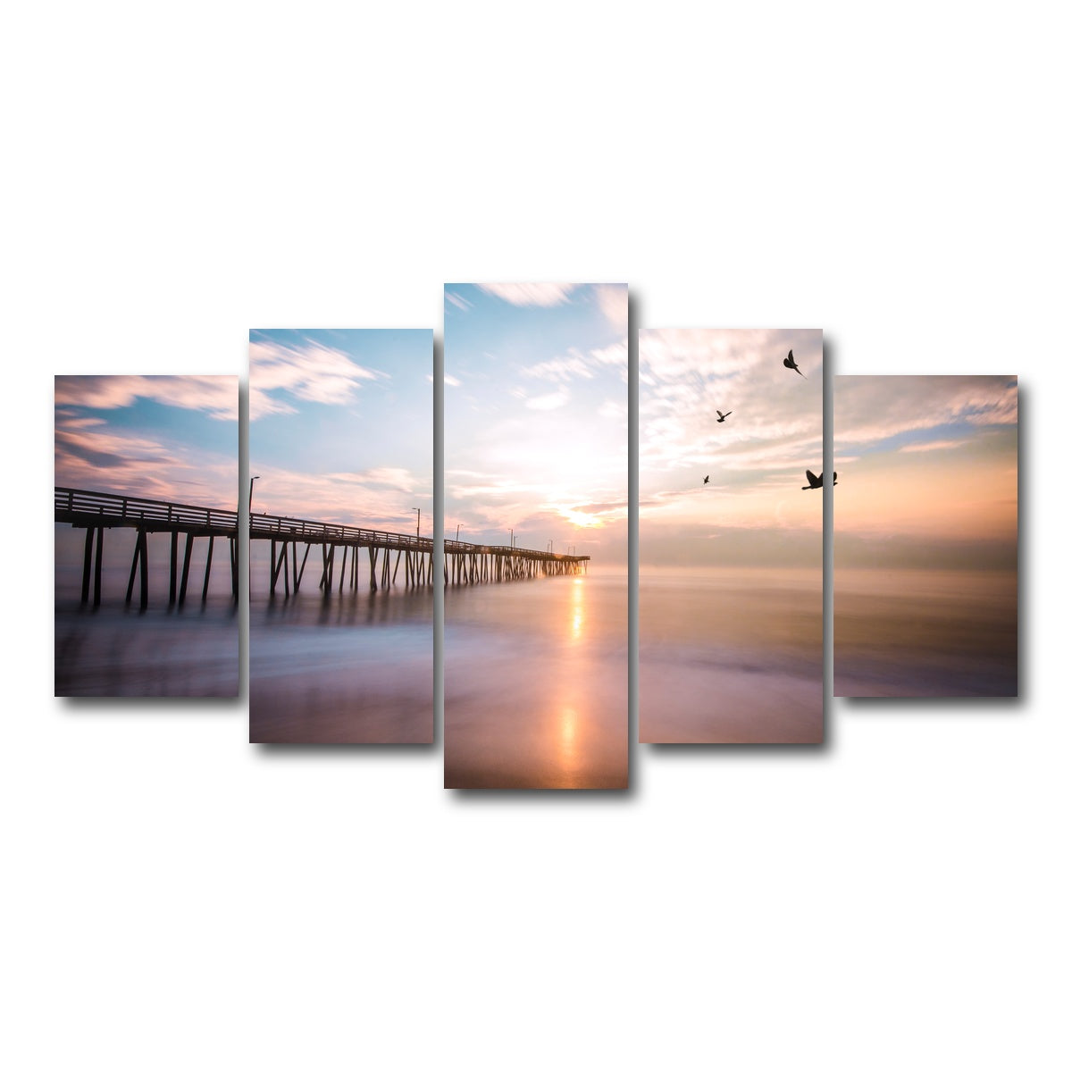 AUTO-MOCKUP WHITE | VA Beach Sunrise | 5 Piece | Gallery Wrap Canvas | group=5_normal