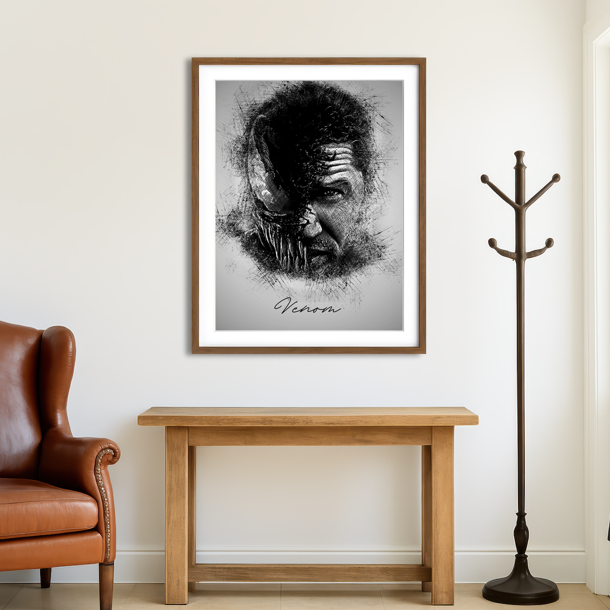 AUTO-MOCKUP ROOM | Venom Sketch Wall Art