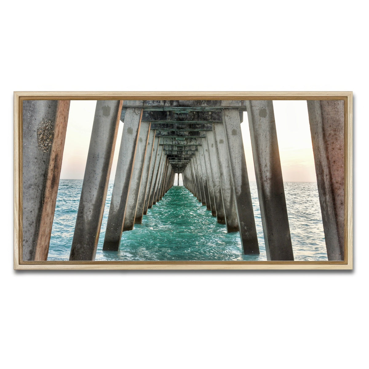 AUTO-MOCKUP WHITE | Venice Beach Pier at Sharkys On The Pier | 1 Piece | Natural Framed Canvas | group=2x1