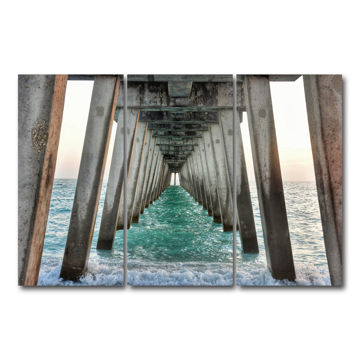 AUTO-MOCKUP WHITE | Venice Beach Pier at Sharkys On The Pier | 3 Piece | Gallery Wrap Canvas | group=12x24