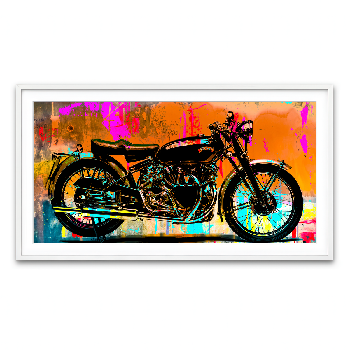 Framed Print 2x1 White