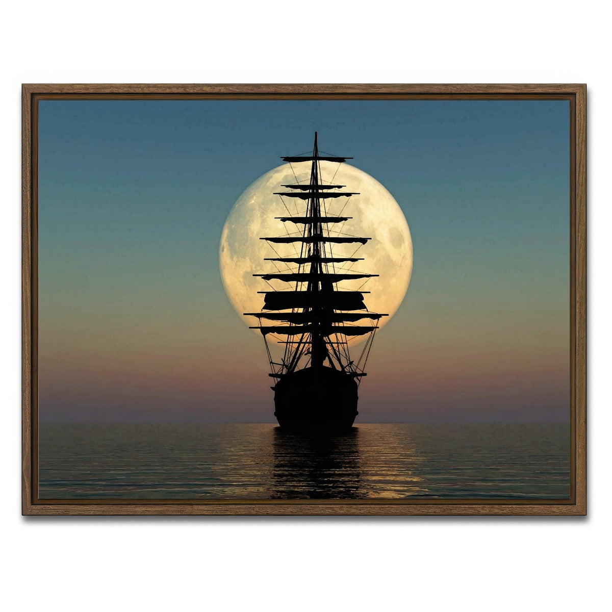 AUTO-MOCKUP WHITE | Vintage Ship | 1 Piece | Walnut Framed Canvas | group=4x3
