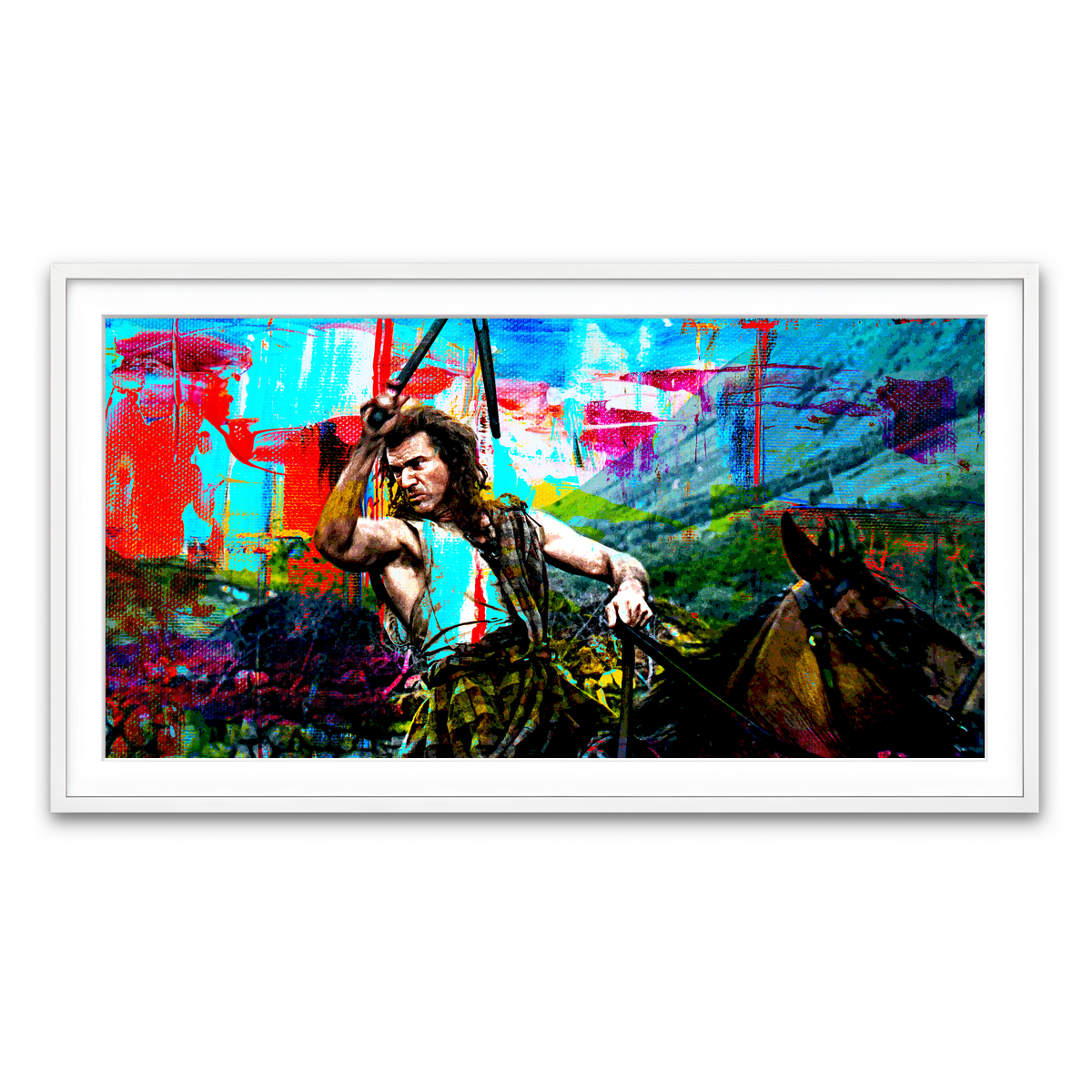 Framed Print 2x1 White
