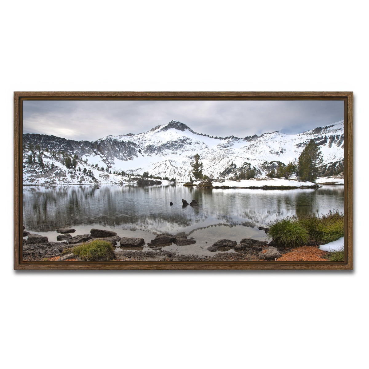 AUTO-MOCKUP WHITE | Wallowa Mountains | 1 Piece | Walnut Framed Canvas | group=2x1