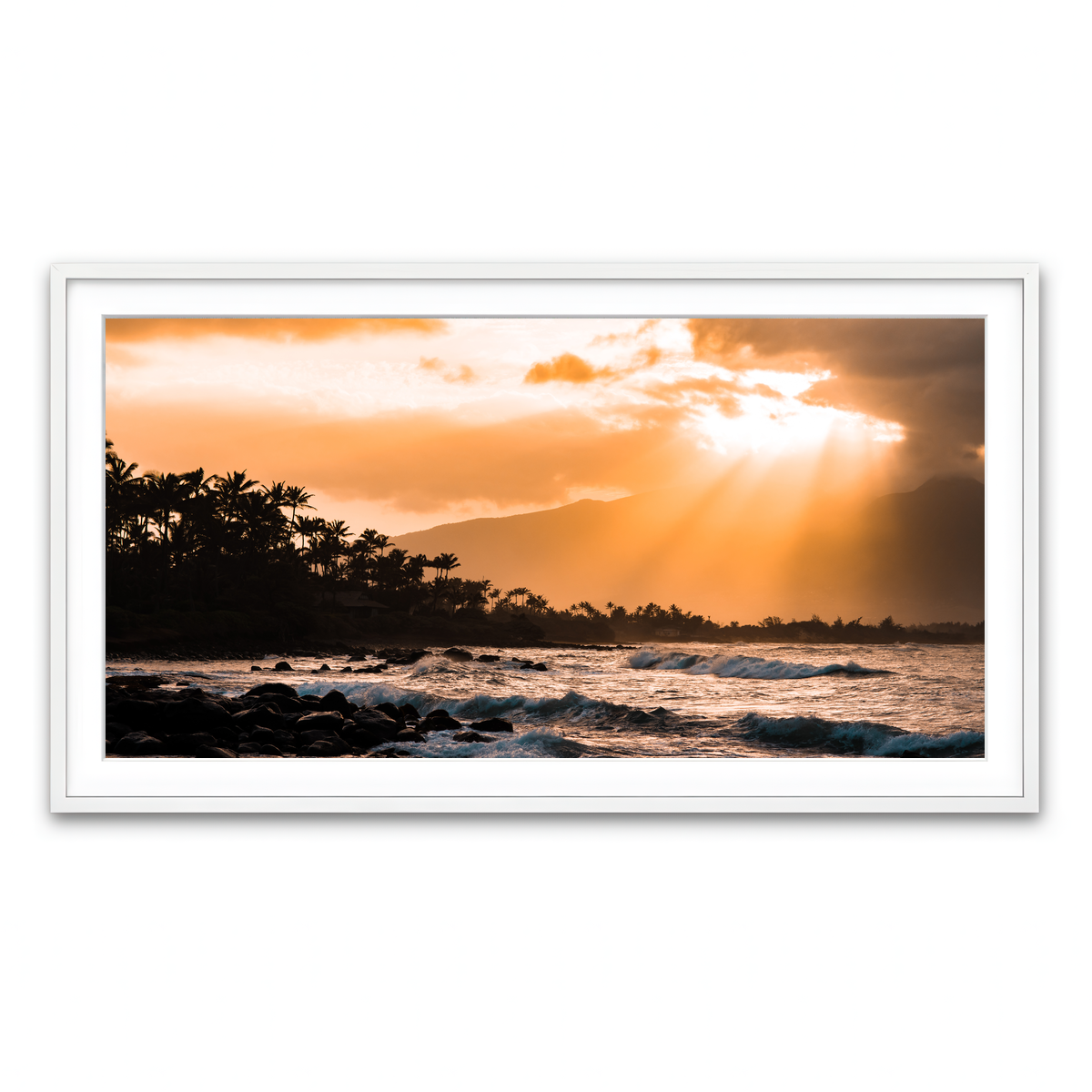 Framed Print 2x1 White