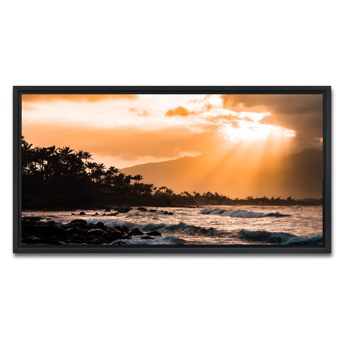 AUTO-MOCKUP WHITE | Warm Paradise | 1 Piece | Black Framed Canvas | group=2x1