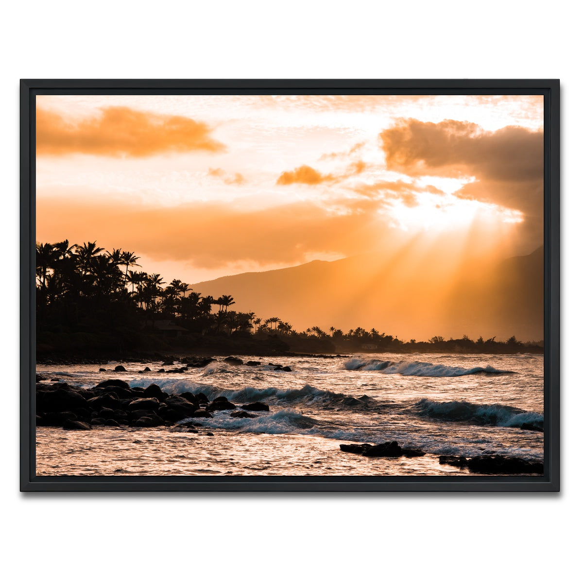 AUTO-MOCKUP WHITE | Warm Paradise | 1 Piece | Black Framed Canvas | group=4x3