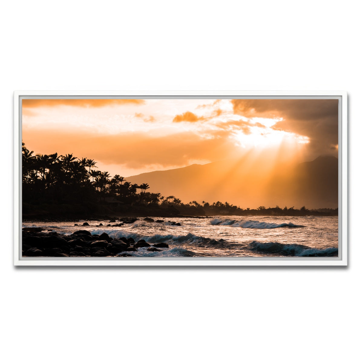 AUTO-MOCKUP WHITE | Warm Paradise | 1 Piece | White Framed Canvas | group=2x1