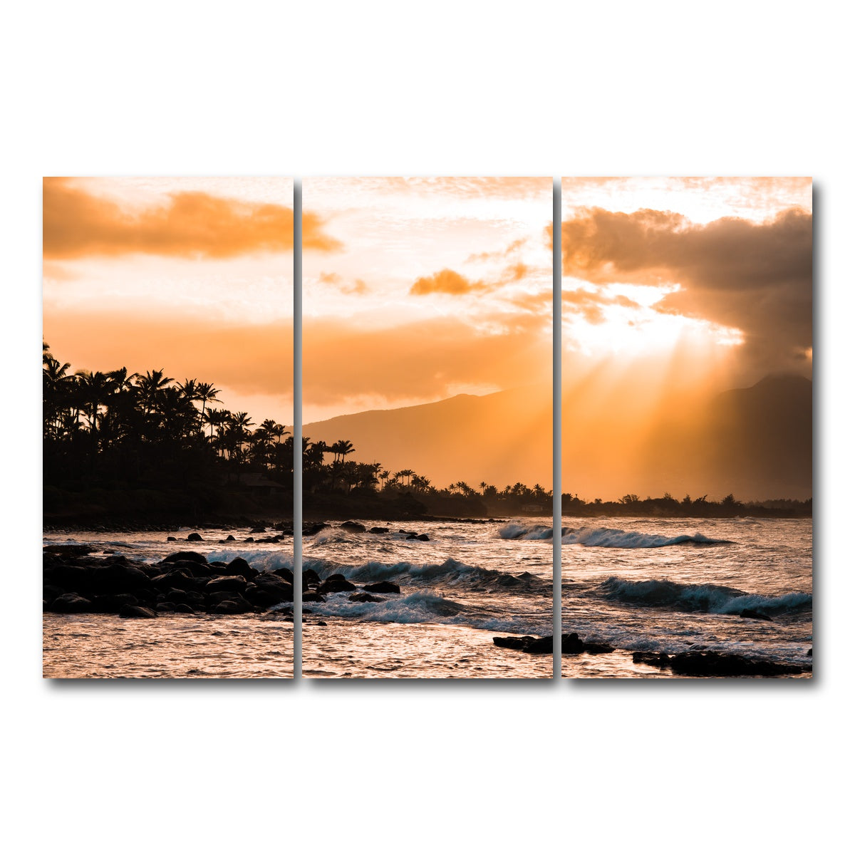 AUTO-MOCKUP WHITE | Warm Paradise | 3 Piece | Gallery Wrap Canvas | group=12x24