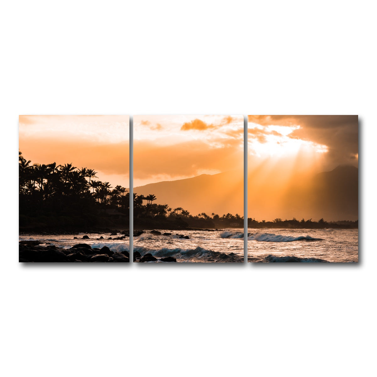 AUTO-MOCKUP WHITE | Warm Paradise | 3 Piece | Gallery Wrap Canvas | group=18x24