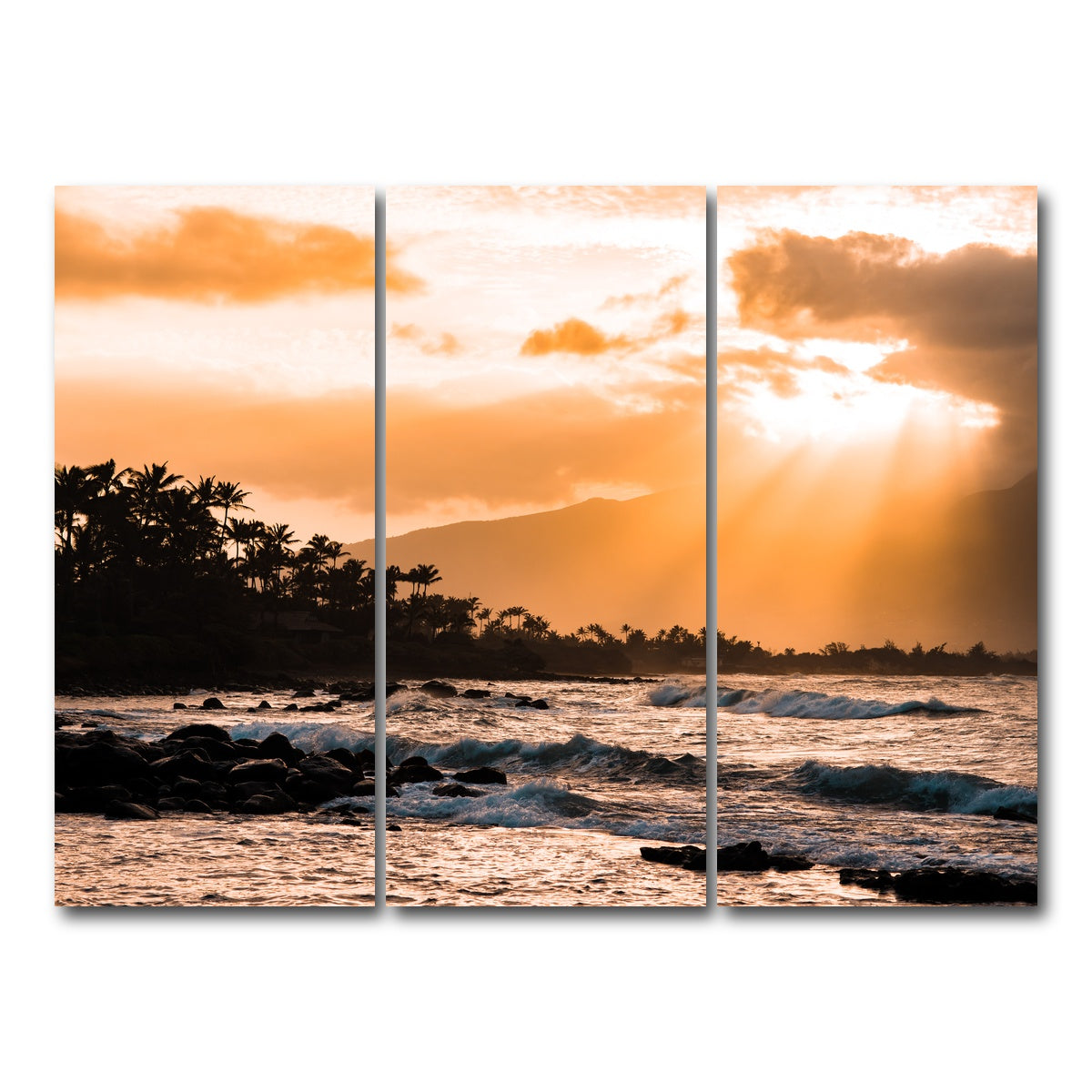 AUTO-MOCKUP WHITE | Warm Paradise | 3 Piece | Gallery Wrap Canvas | group=8x18