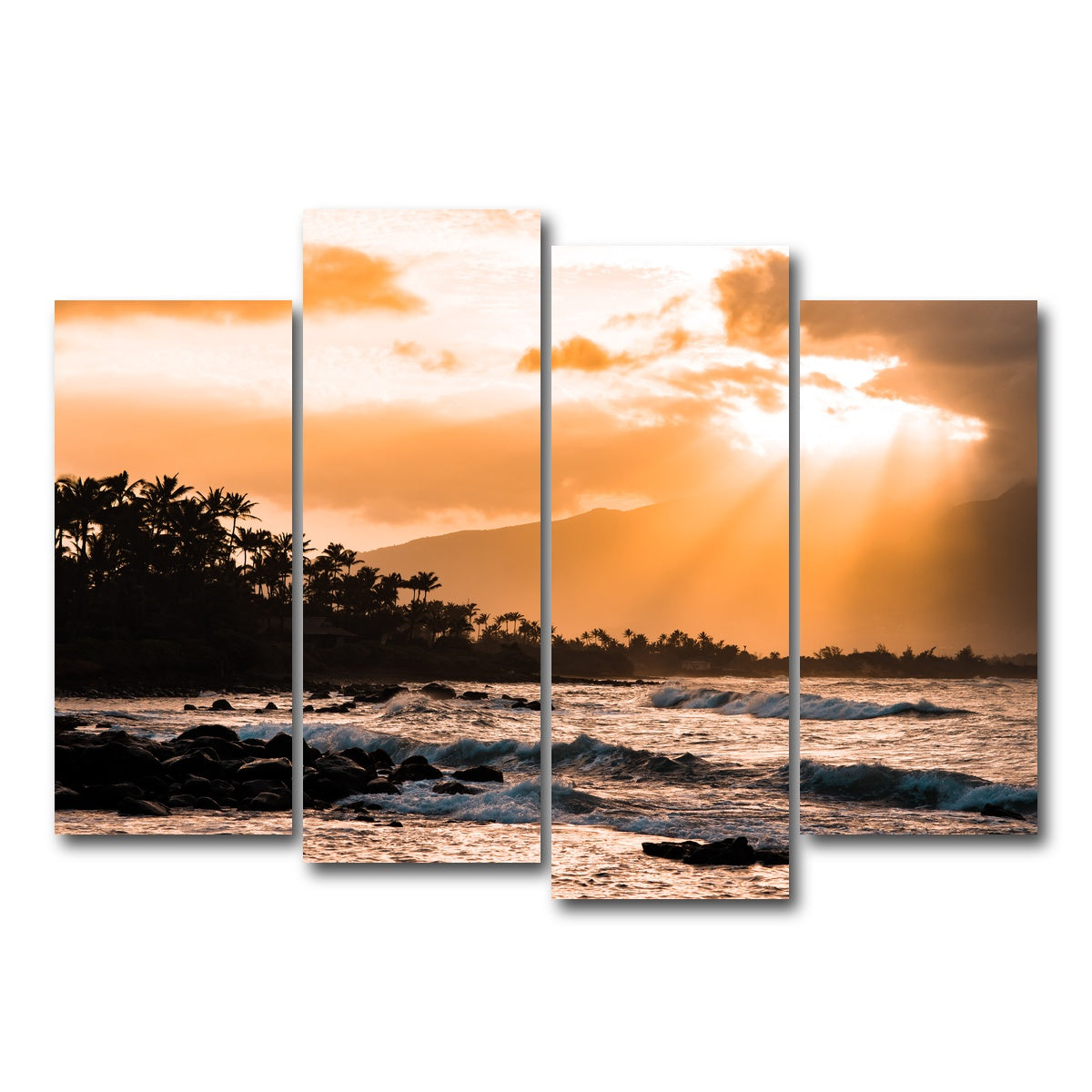 AUTO-MOCKUP WHITE | Warm Paradise | 4 Piece | Gallery Wrap Canvas | group=4_normal