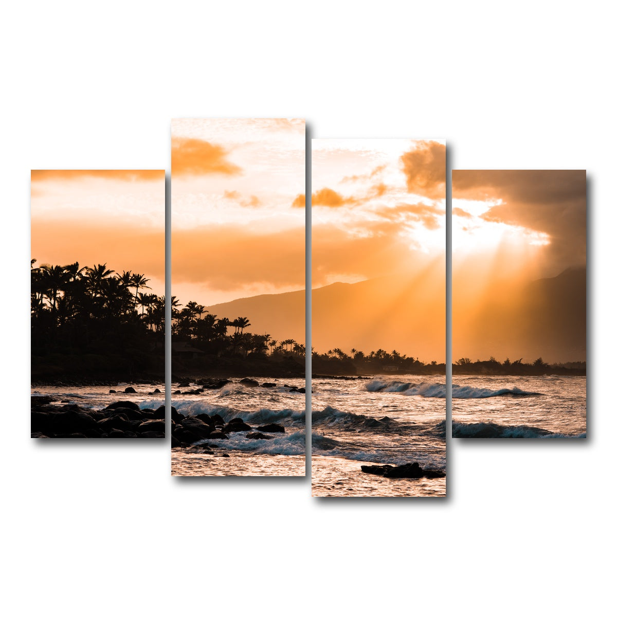 AUTO-MOCKUP WHITE | Warm Paradise | 4 Piece | Gallery Wrap Canvas | group=4_short