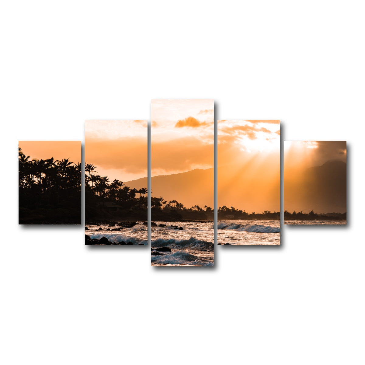 AUTO-MOCKUP WHITE | Warm Paradise | 5 Piece | Gallery Wrap Canvas | group=5_short