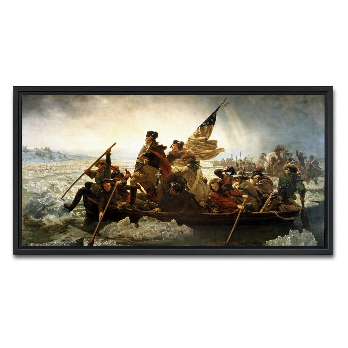 AUTO-MOCKUP WHITE | Washington Crossing the Delaware | 1 Piece | Black Framed Canvas | group=2x1