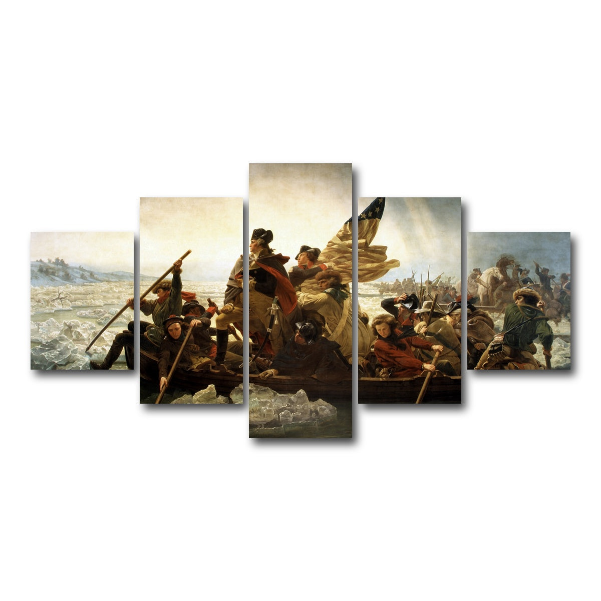 AUTO-MOCKUP WHITE | Washington Crossing the Delaware | 5 Piece | Gallery Wrap Canvas | group=5_short