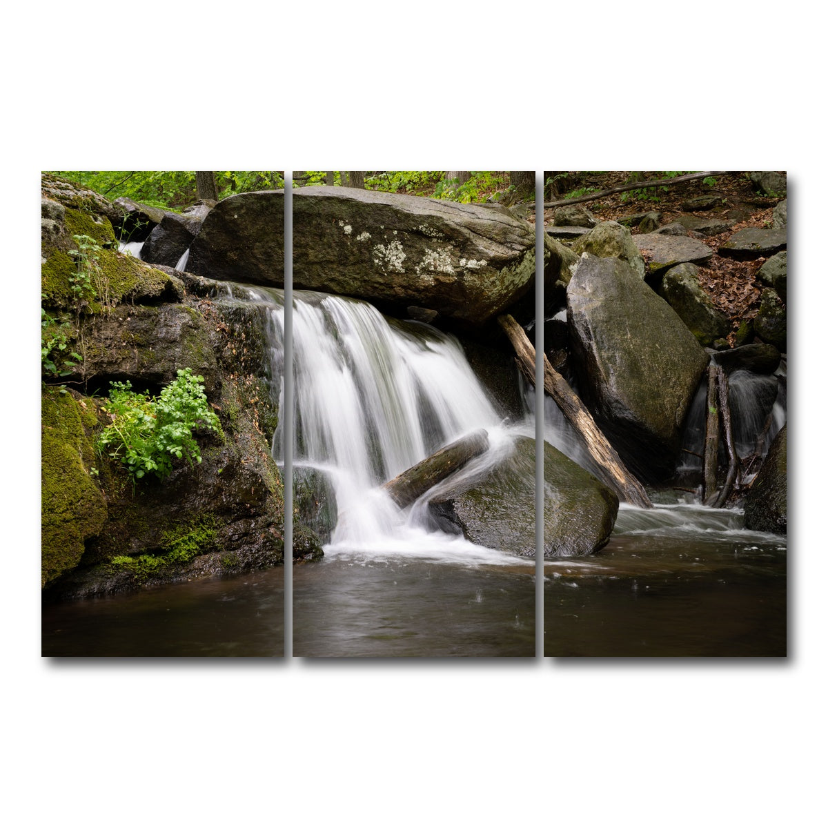 AUTO-MOCKUP WHITE | Waterfall Portrait | 3 Piece | Gallery Wrap Canvas | group=12x24