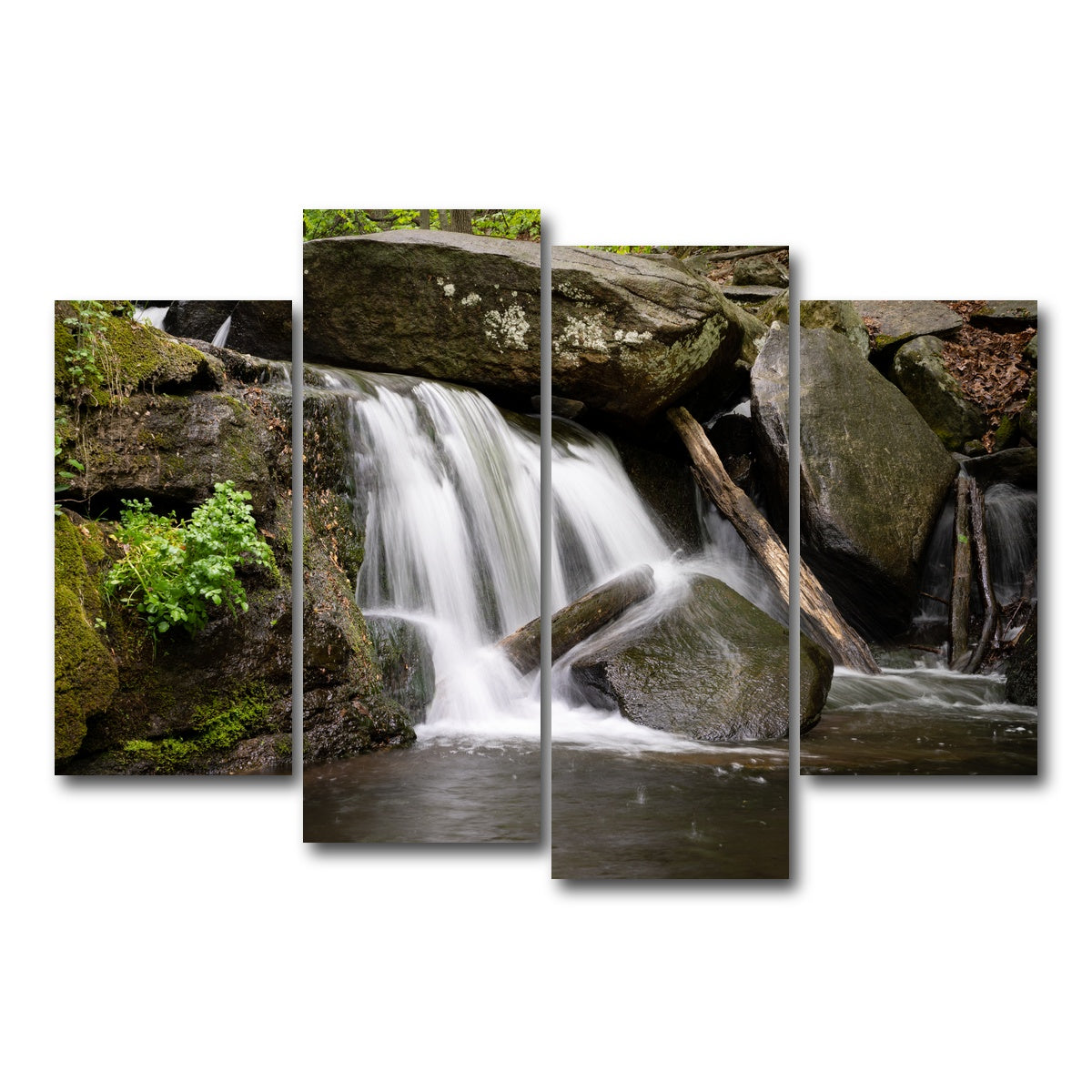 AUTO-MOCKUP WHITE | Waterfall Portrait | 4 Piece | Gallery Wrap Canvas | group=4_short