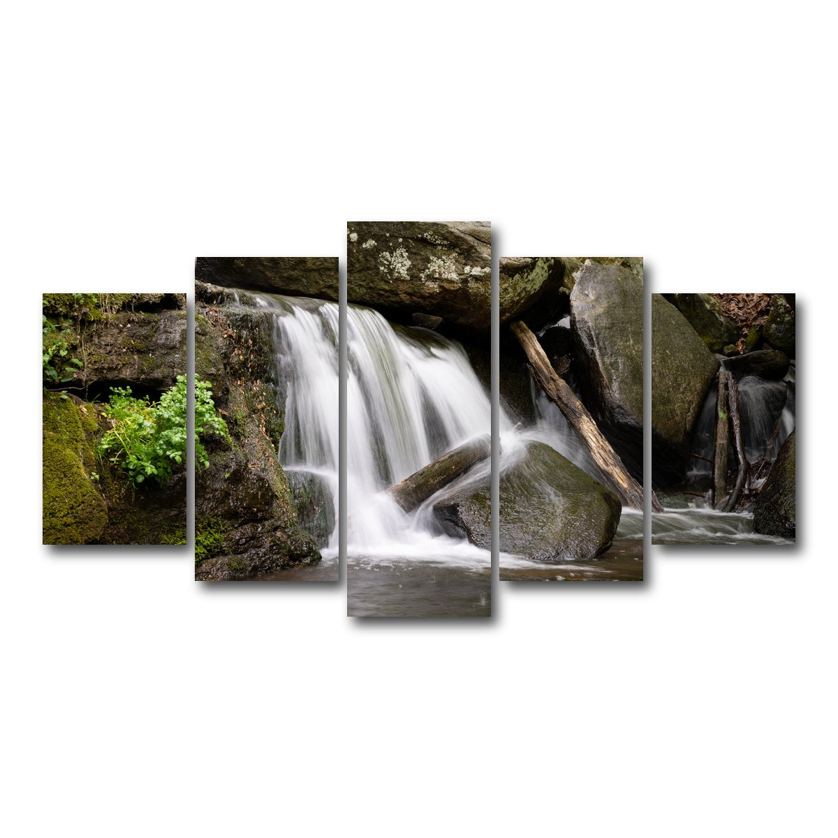 AUTO-MOCKUP WHITE | Waterfall Portrait | 5 Piece | Gallery Wrap Canvas | group=5_normal