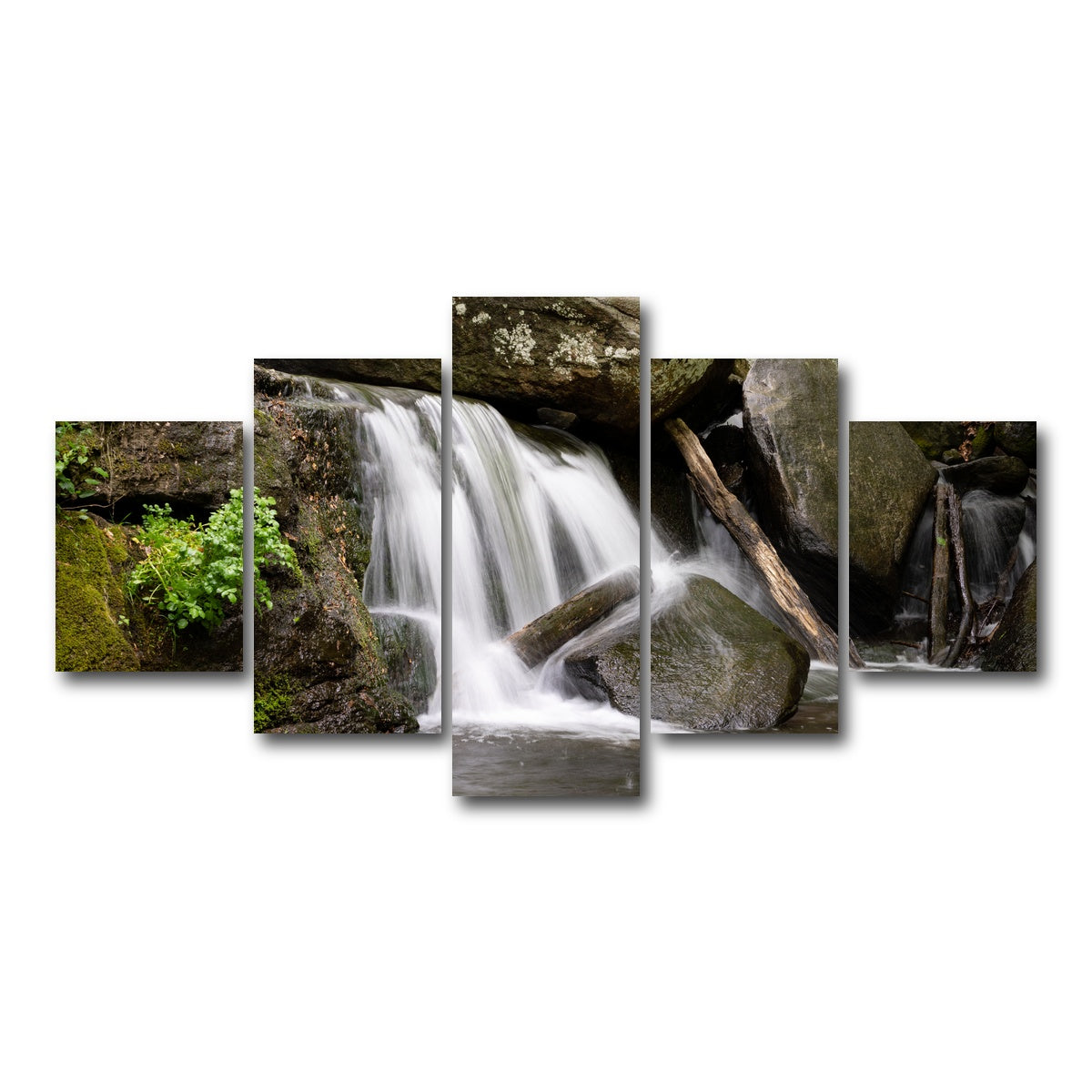 AUTO-MOCKUP WHITE | Waterfall Portrait | 5 Piece | Gallery Wrap Canvas | group=5_short