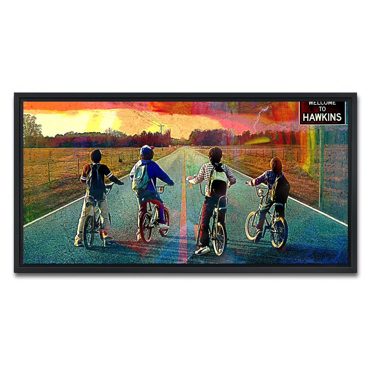 AUTO-MOCKUP WHITE | Welcome to Hawkins | 1 Piece | Black Framed Canvas | group=2x1