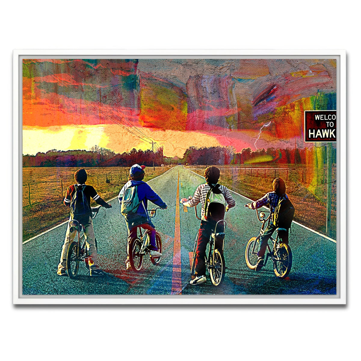 AUTO-MOCKUP WHITE | Welcome to Hawkins | 1 Piece | White Framed Canvas | group=4x3