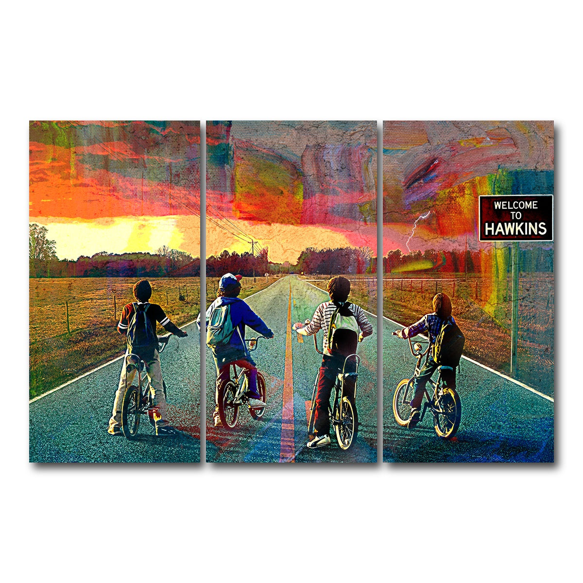 AUTO-MOCKUP WHITE | Welcome to Hawkins | 3 Piece | Gallery Wrap Canvas | group=12x24