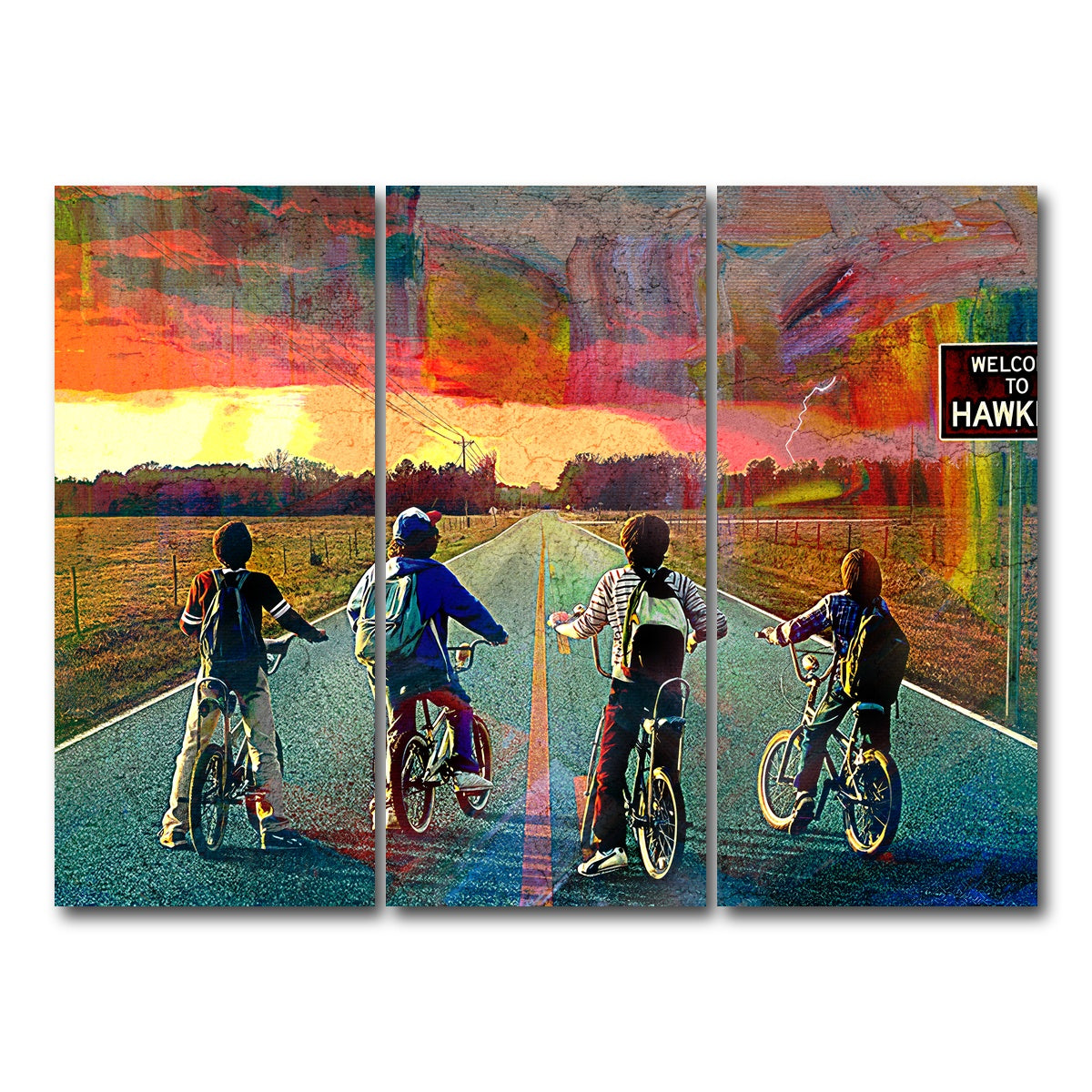 AUTO-MOCKUP WHITE | Welcome to Hawkins | 3 Piece | Gallery Wrap Canvas | group=8x18