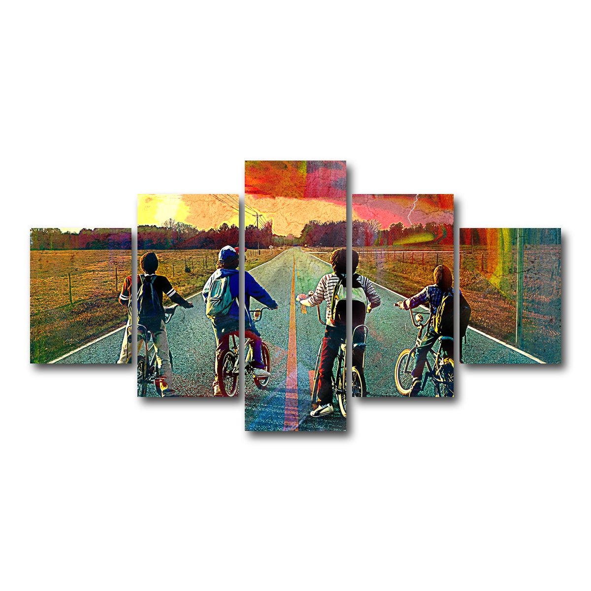 AUTO-MOCKUP WHITE | Welcome to Hawkins | 5 Piece | Gallery Wrap Canvas | group=5_short