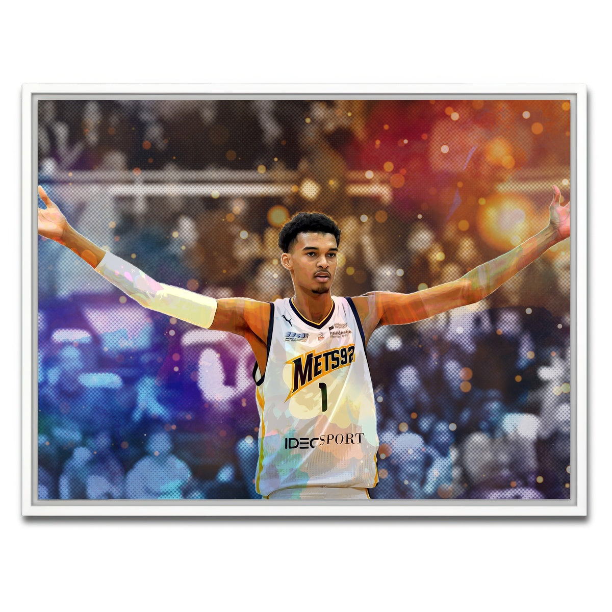 AUTO-MOCKUP WHITE | Wembanyama | 1 Piece | White Framed Canvas | group=4x3