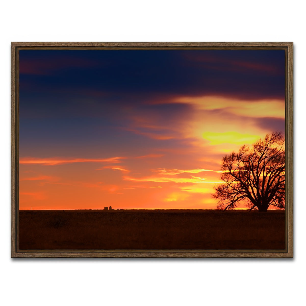 AUTO-MOCKUP WHITE | West Texas Sunset | 1 Piece | Walnut Framed Canvas | group=4x3