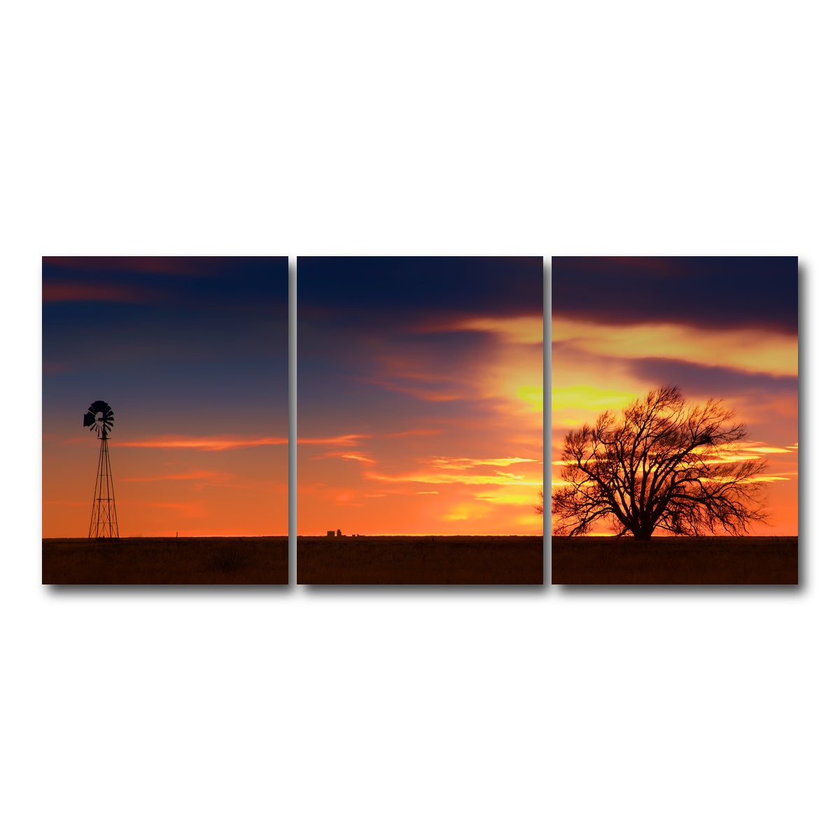 AUTO-MOCKUP WHITE | West Texas Sunset | 3 Piece | Gallery Wrap Canvas | group=18x24