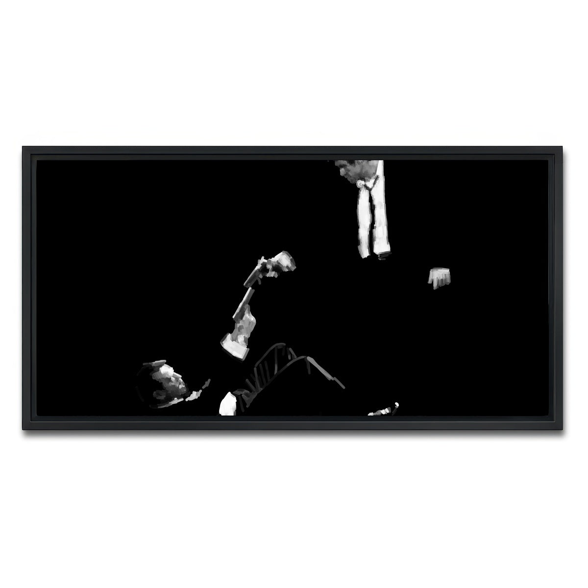 AUTO-MOCKUP WHITE | White VS Pink | 1 Piece | Black Framed Canvas | group=2x1