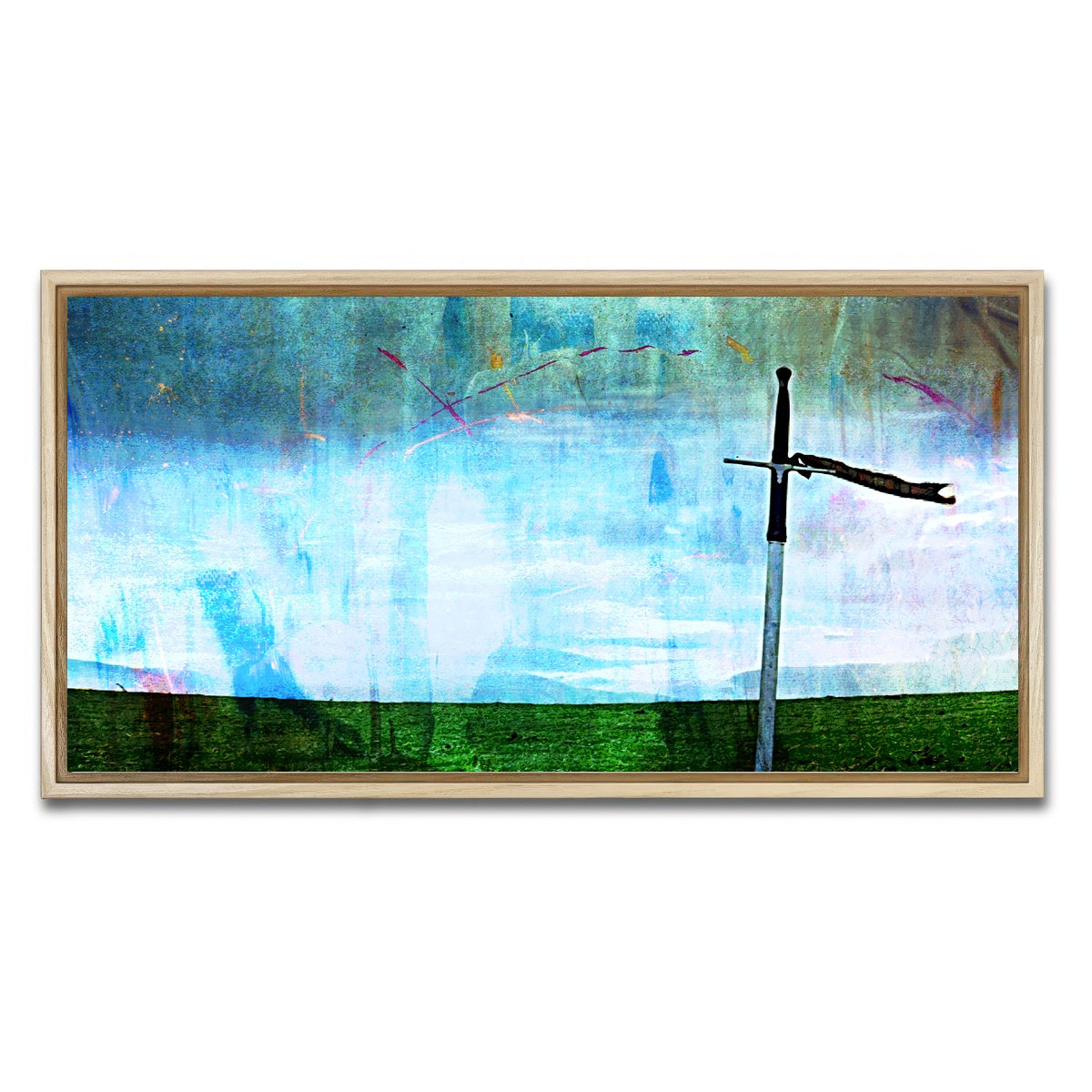 AUTO-MOCKUP WHITE | William Wallace's Sword | 1 Piece | Natural Framed Canvas | group=2x1