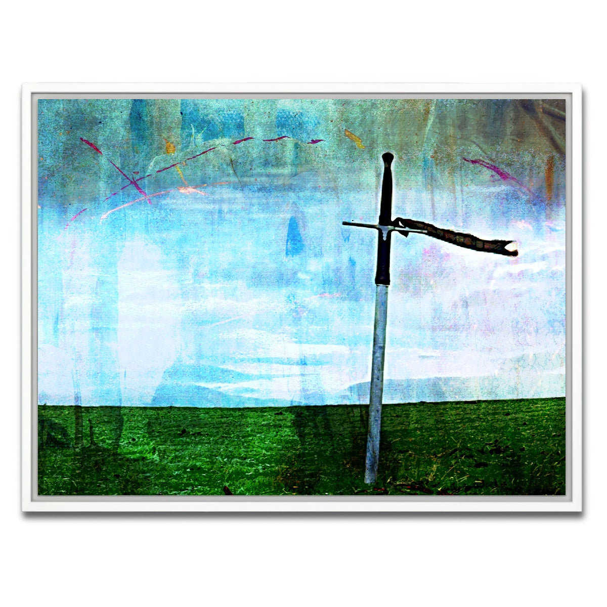 AUTO-MOCKUP WHITE | William Wallace's Sword | 1 Piece | White Framed Canvas | group=4x3