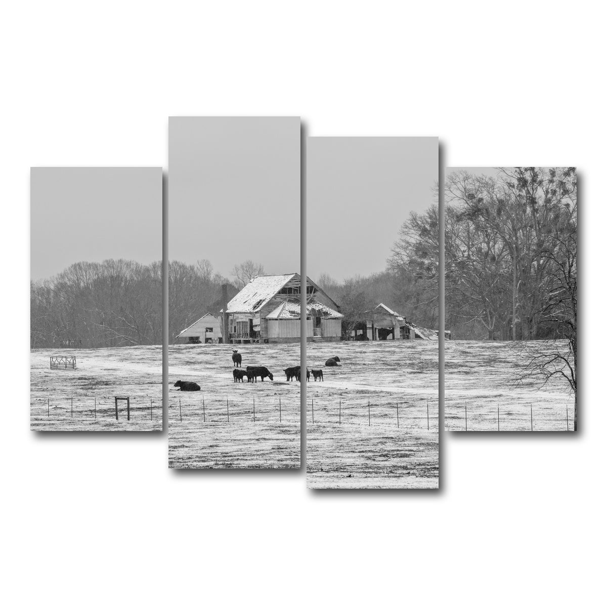 AUTO-MOCKUP WHITE | Williamston South Carolina Farm | 4 Piece | Gallery Wrap Canvas | group=4_short
