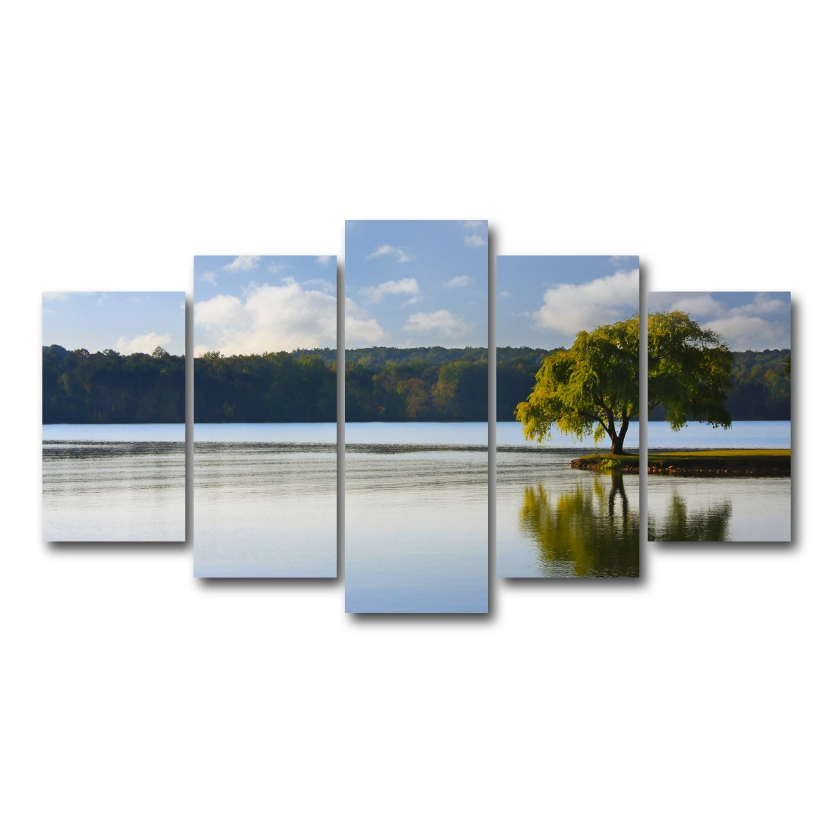AUTO-MOCKUP WHITE | Willow tree on the Tennessee River | 5 Piece | Gallery Wrap Canvas | group=5_normal