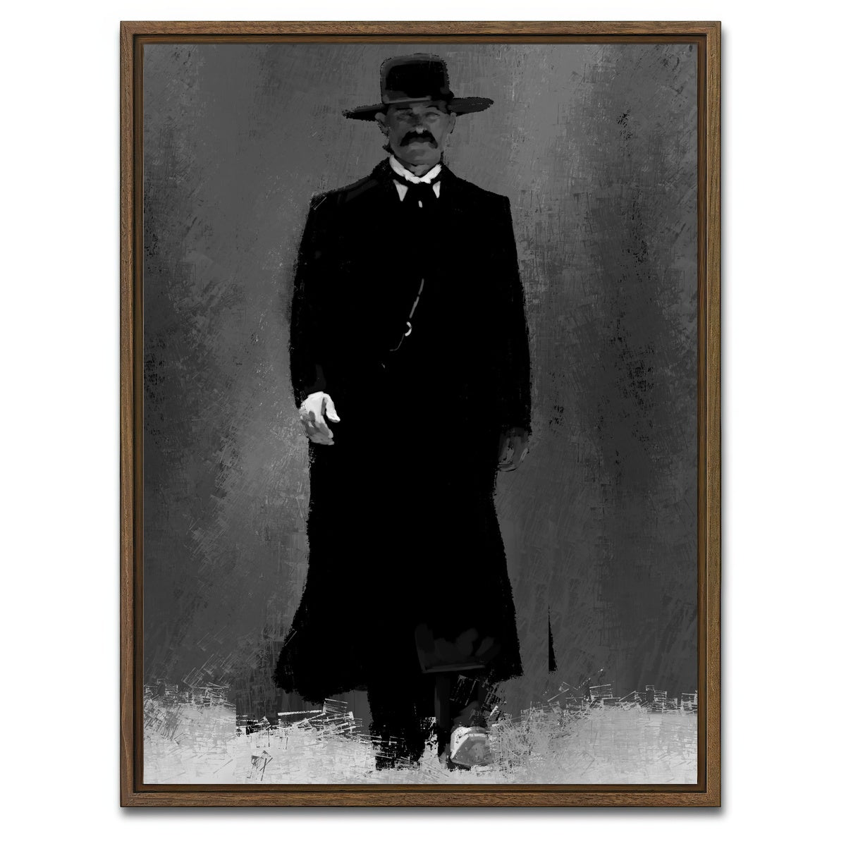 AUTO-MOCKUP WHITE | Wyatt Earp | 1 Piece | Walnut Framed Canvas | group=3x4