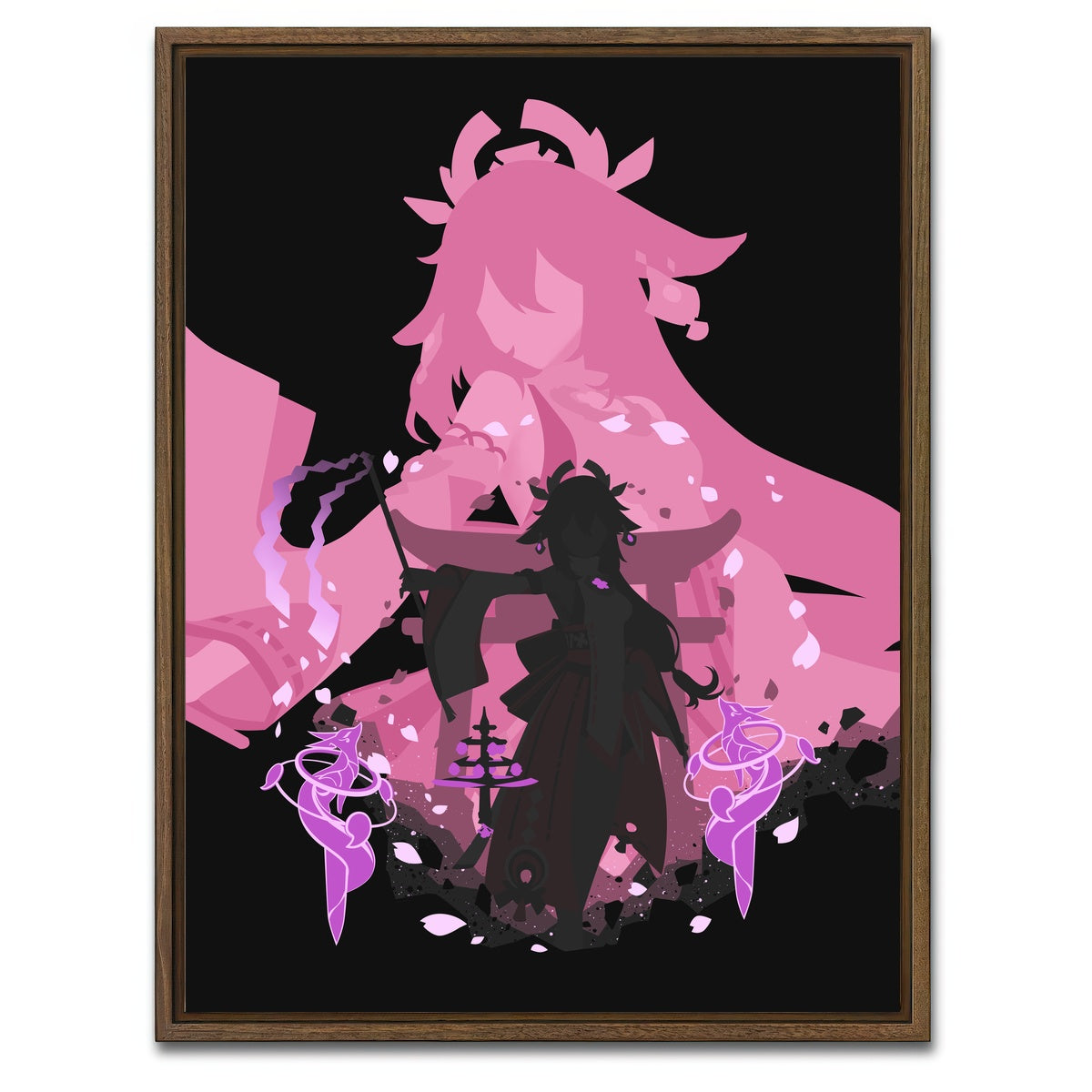 AUTO-MOCKUP WHITE | Yae Miko | 1 Piece | Walnut Framed Canvas | group=3x4