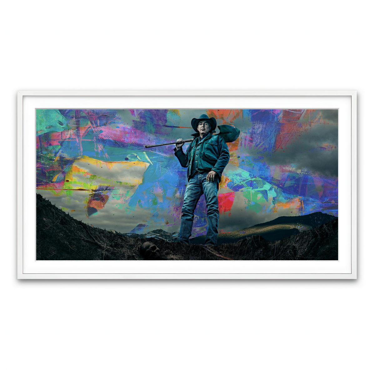 Framed Print 2x1 White