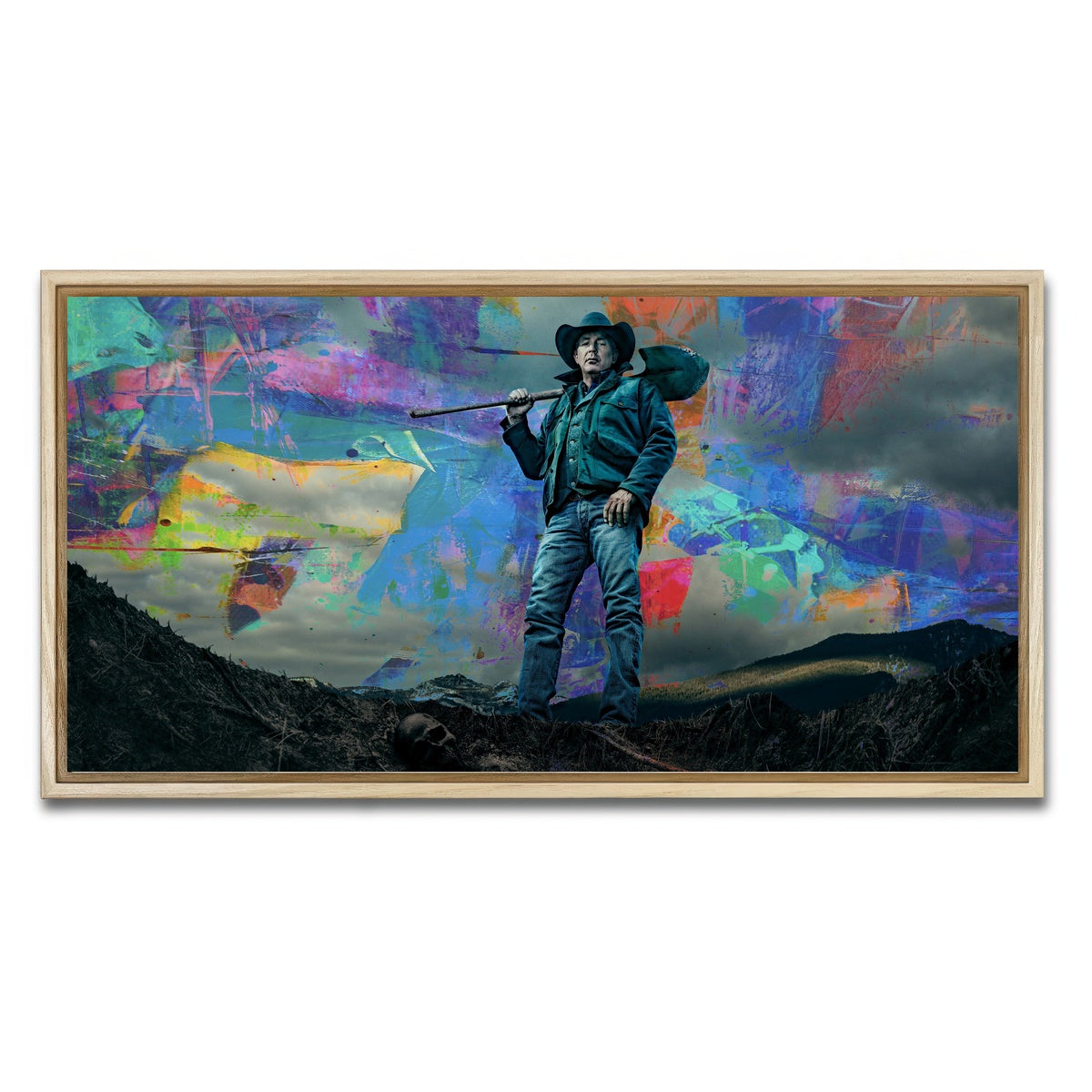 AUTO-MOCKUP WHITE | Yellowstone - John Dutton | 1 Piece | Natural Framed Canvas | group=2x1