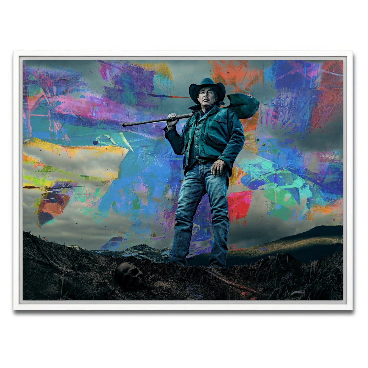 AUTO-MOCKUP WHITE | Yellowstone - John Dutton | 1 Piece | White Framed Canvas | group=4x3
