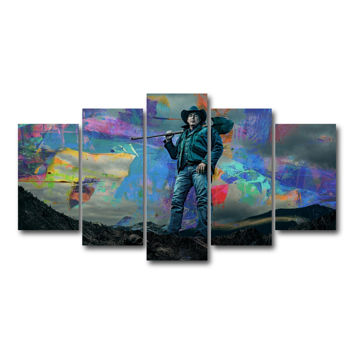 AUTO-MOCKUP WHITE | Yellowstone - John Dutton | 5 Piece | Gallery Wrap Canvas | group=5_normal
