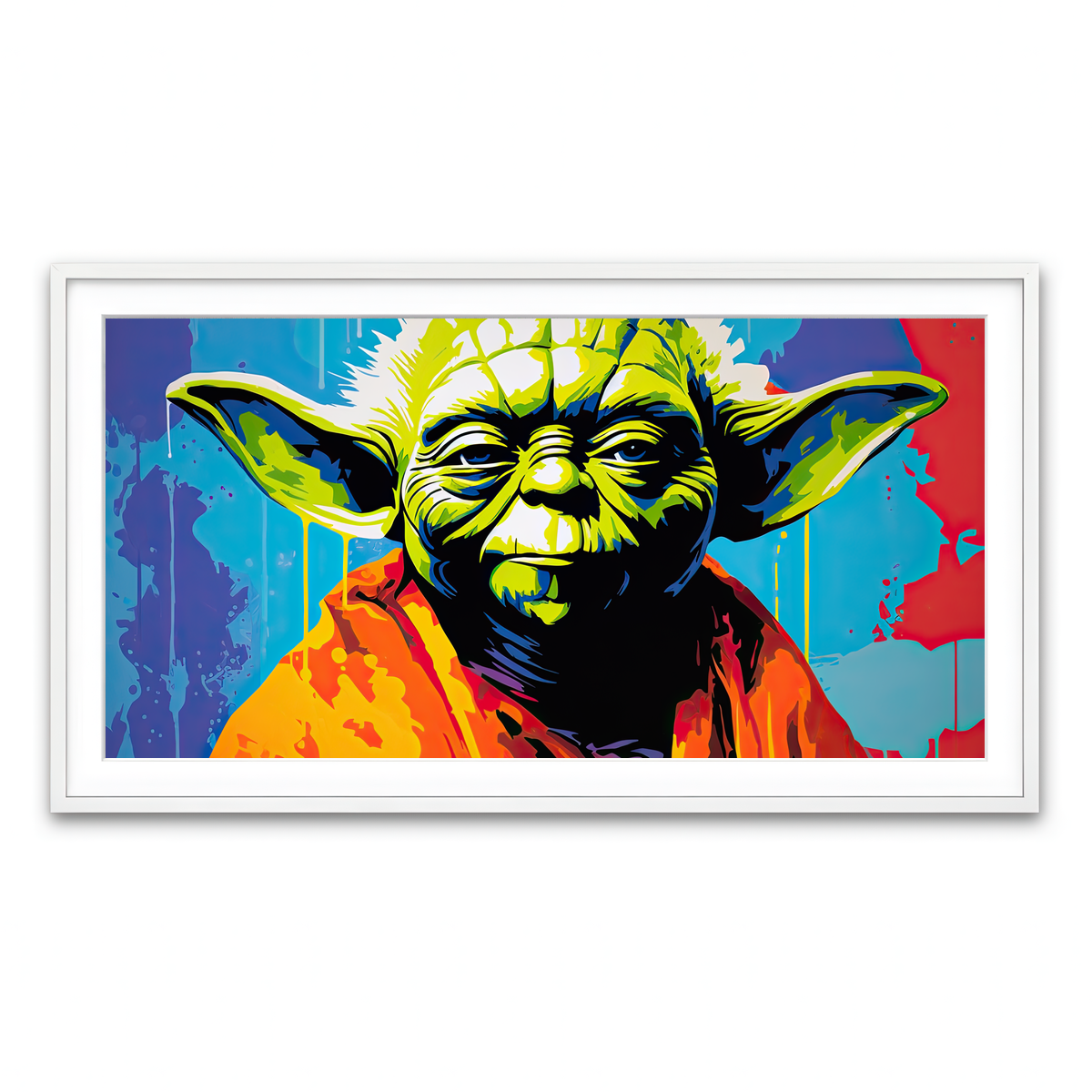 Framed Print 2x1 White