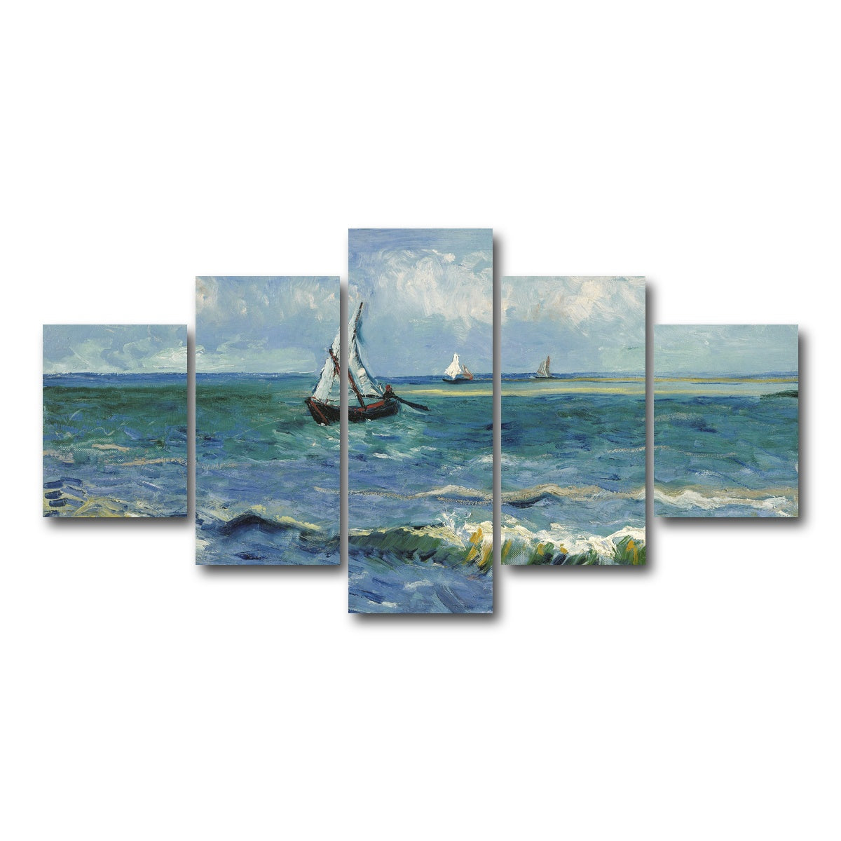 AUTO-MOCKUP WHITE | Zeegezicht bij Les Saintes-Maries-de-la-Mer | 5 Piece | Gallery Wrap Canvas | group=5_short