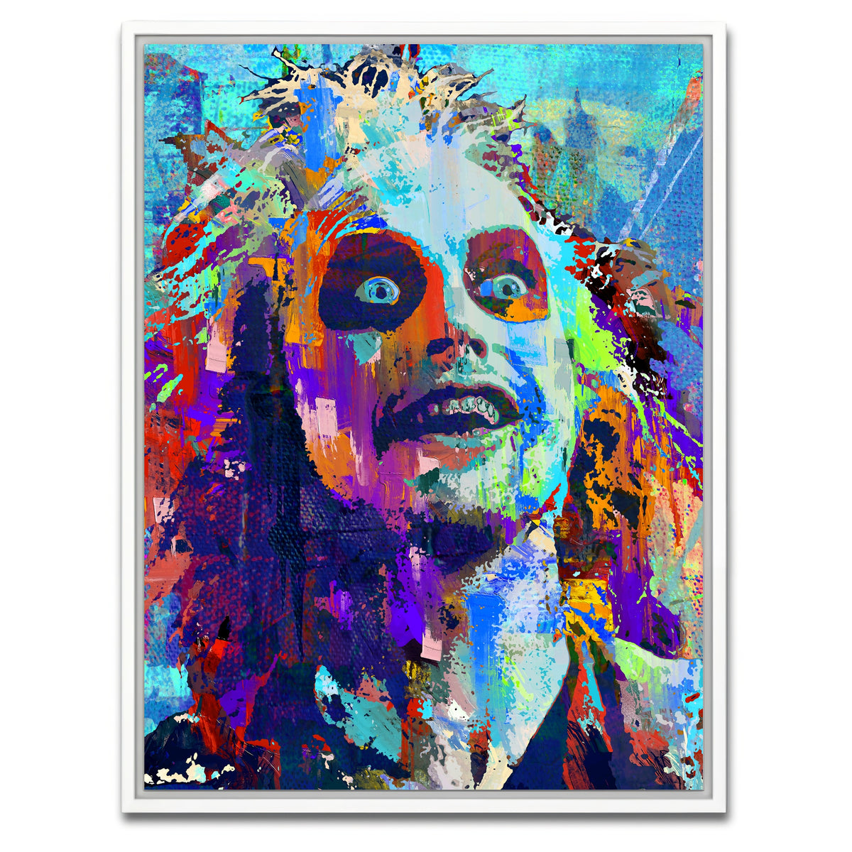 AUTO-MOCKUP WHITE | beetlejuice blue | 1 Piece | White Framed Canvas | group=3x4