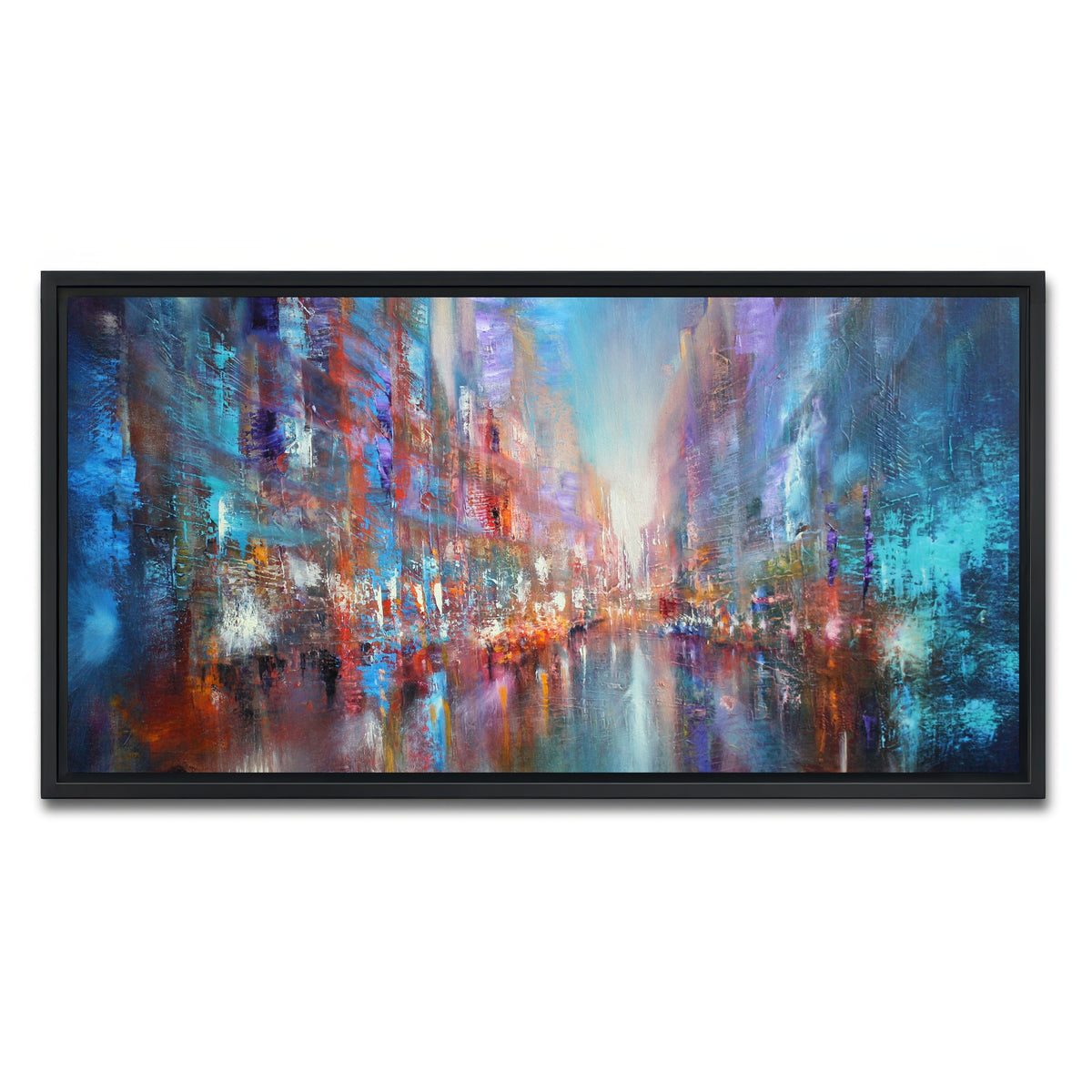 AUTO-MOCKUP WHITE | blue city | 1 Piece | Black Framed Canvas | group=2x1